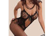 Completo sexy nero babydoll erotico a rete taglia unica